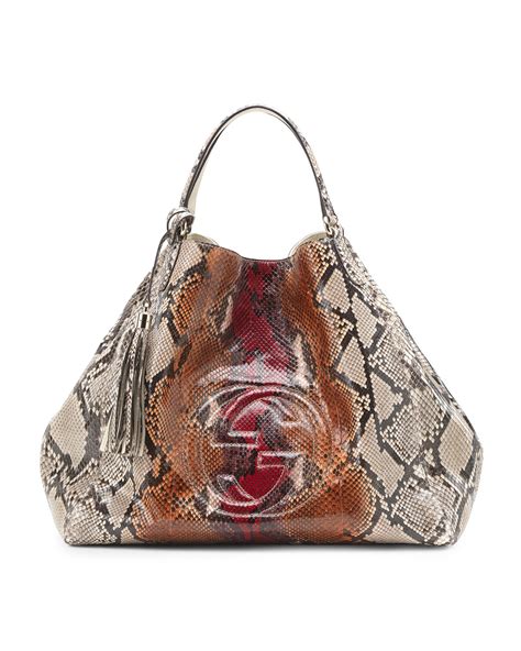 soho python shoulder bag de gucci|Soho python shoulder bag in beige python .